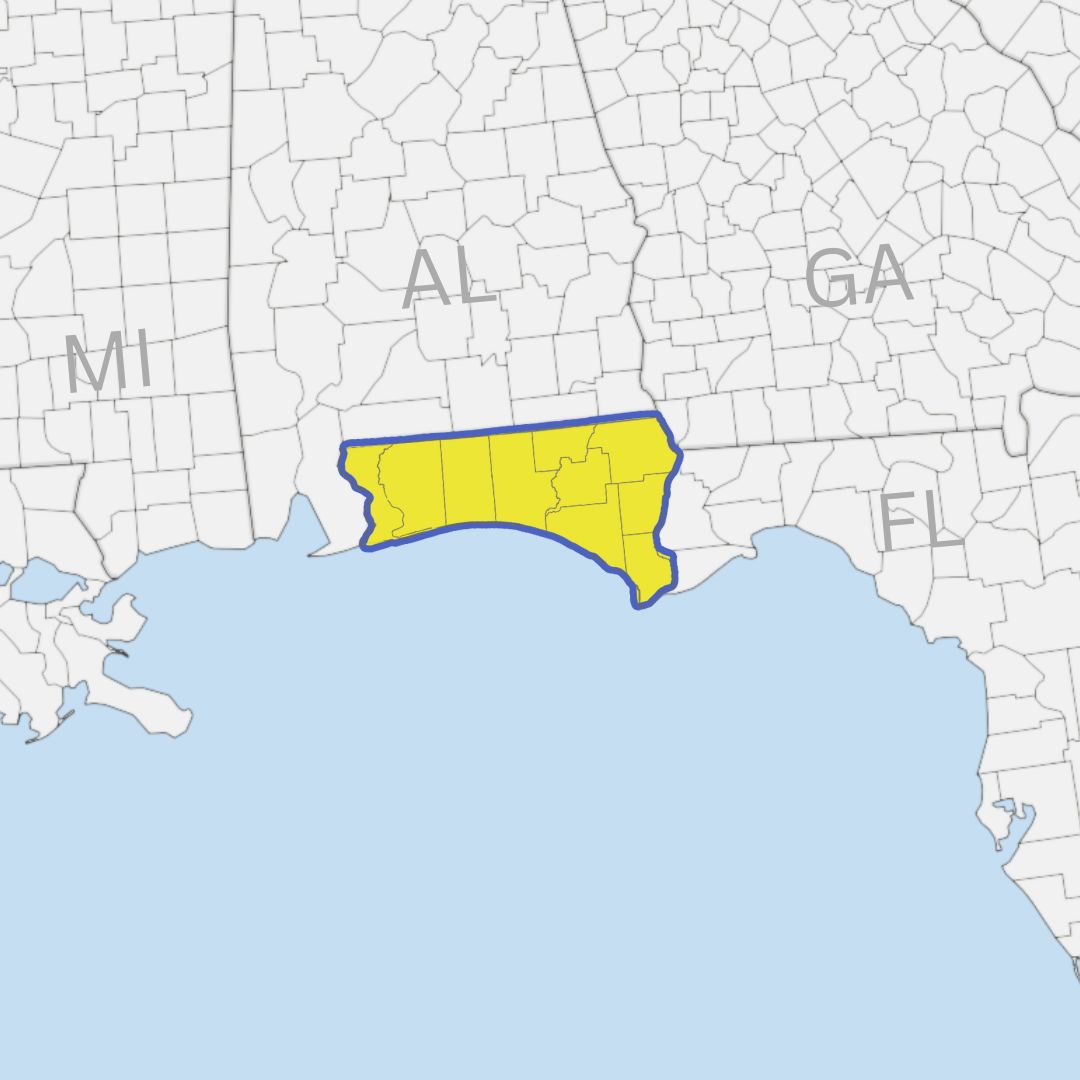 A to Z Lock & Safe Service Area Map - Emerald Coast Florida